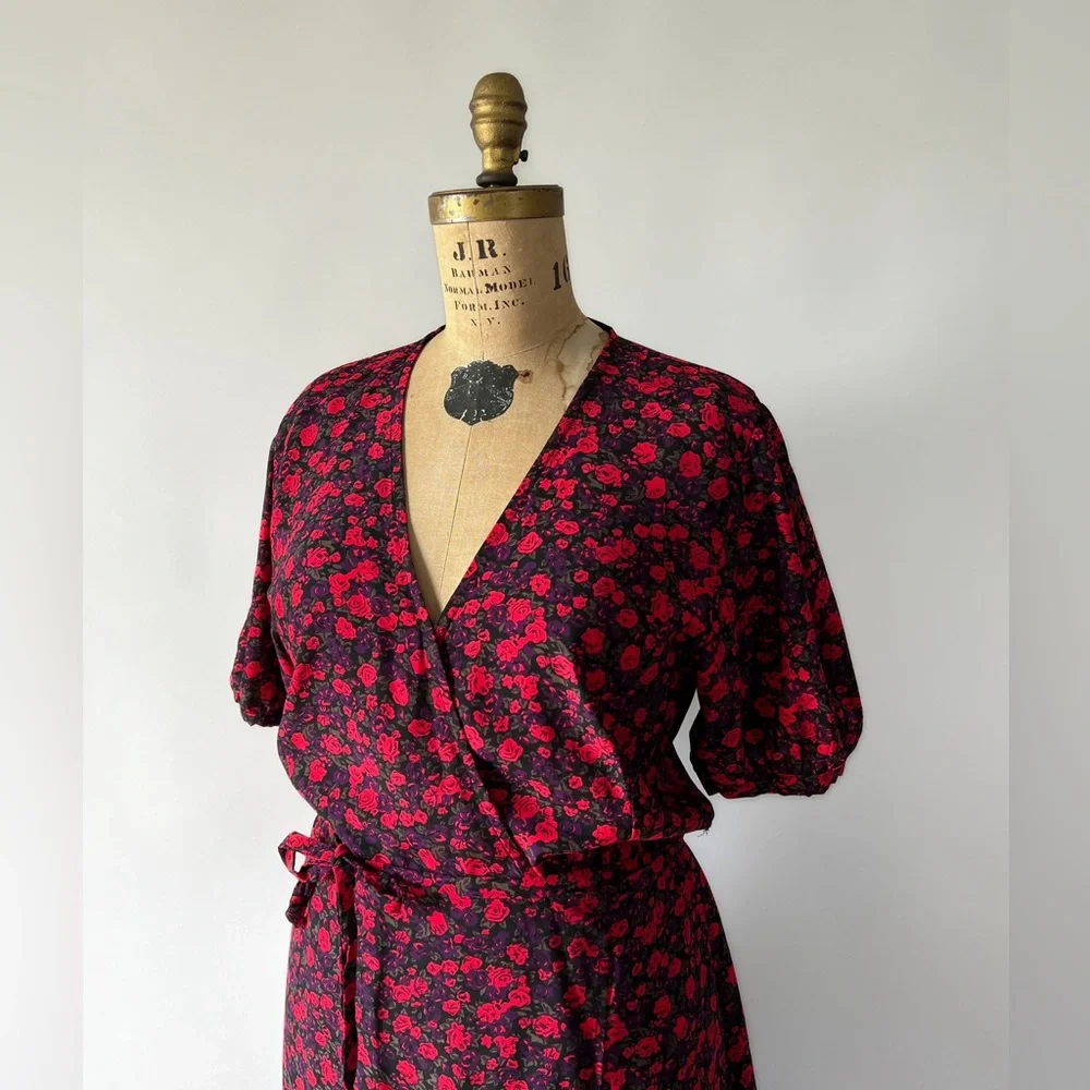 NWT Faithfull The Brand Sumaia Wrap Midi Dress Uma Floral Rayon Size XL US 10 - Picture 11 of 11